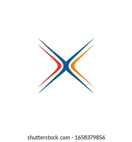X letter initial icon logo design vector illustration template