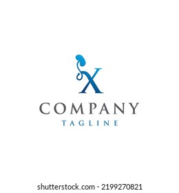 X Letter initial kidney modern elegant luxury logo vector creative unique concept