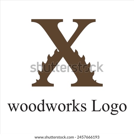 X Letter initial Wood Carpenter industry logo inspiration. wood logo , woodwork handyman, wood house builder. simple minimalist icon Vector illustration.