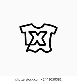 x letter kid tee tshirt apparel clothing monogram logo vector icon illustration