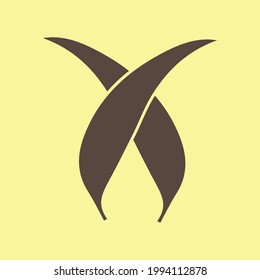 Logo de la hoja de letra X para tu moda
