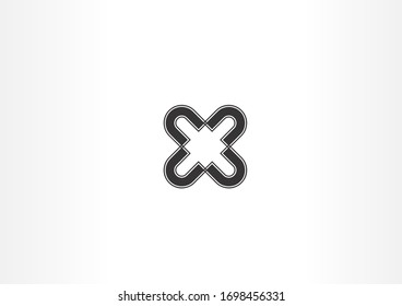 X letter with line logo design concept