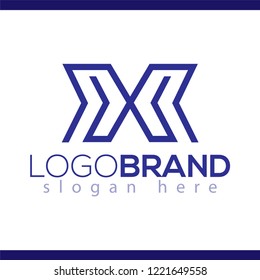 X Letter line logo vector element. letter line logo template