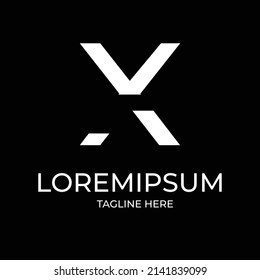 Logotipo X Letter Linked Luxury Premium