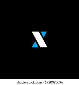 Diseño abstracto del logotipo de letra X sobre fondo de color negro. alfabeto v
