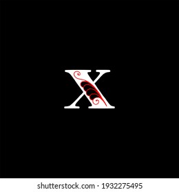 X letter logo abstract design on black color background. x alphabet