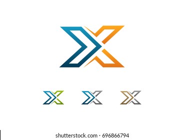 X Letter Logo Checkmark Vector