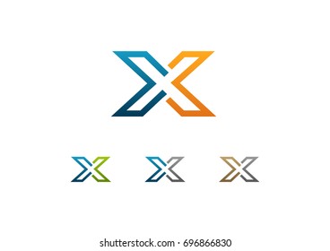 X Letter Logo Checkmark Vector