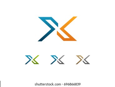 X Letter Logo Checkmark Vector