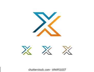 X Letter Logo Checkmark Vector