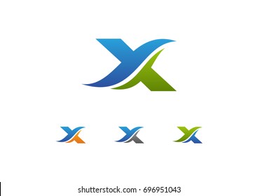 X Letter Logo Checkmark Vector