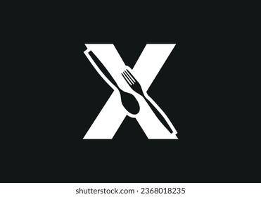 X letter Logo With Chef Spoon - X Letter Logo With Spoon