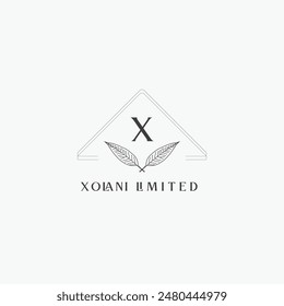 X letter logo with a creative floral concept for company business beauty real estate premium vector
