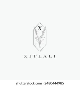 X-Buchstaben-Logo mit einem kreativen Blumenkonzept für Unternehmen Business Beauty Real Estate Premium Vektorgrafik