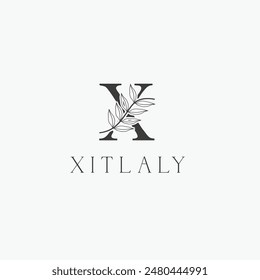X letter logo with a creative floral concept for company business beauty real estate premium vector
