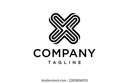 X letter logo from creative lines