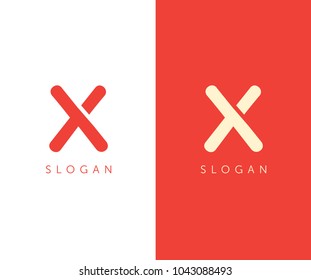 X letter logo cut design template