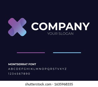 X Letter Logo Design 2020 Blue Purple Trend
