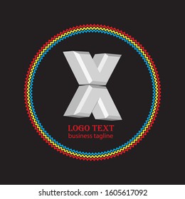 X letter logo design for all  and more color
