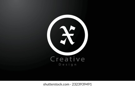 X Letter Logo Design. Black Paint Logo Leters Icon with Elegant Circle Vector Design.