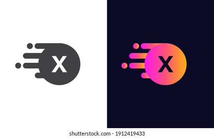 X Letter logo design with bubble. Technology logo design with  X letter minimal and modern concept vector