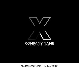 X Letter Logo Design Creative Paper Cut and Serif Font.