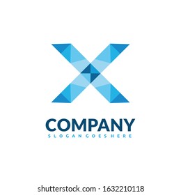 X Letter Logo Design . Creative Vector X icon with triangle creative concept.