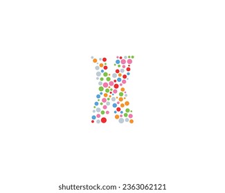 X letter logo design element with circle shape