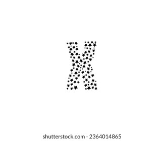 X letter logo design element with star shape