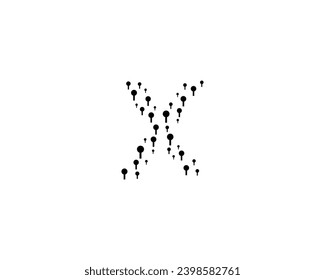 X letter logo design element