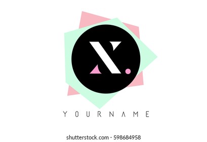 X  Letter Logo Design with Geometric Pastel Colored Shapes.