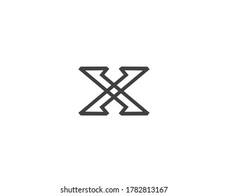 X letter logo design icon 