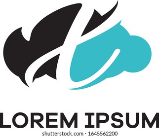 X letter logo design. Letter X in sky shape vector illustration.