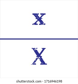 X letter logo design with small and capital letter