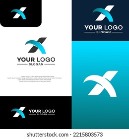 X letter logo design template elements. Modern abstract digital alphabet letter logo. Vector illustration.