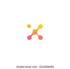Elementos de plantilla de diseño de logotipo de letras X. Logo de la letra digital abstracta moderna. Ilustración vectorial. Logo de la carta tecnológica X. 