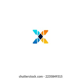 X letter logo design template elements. Modern abstract digital alphabet letter logo. Vector illustration. Colorful X logo.