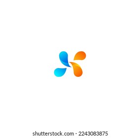 Elementos de plantilla de diseño de logotipo de letras X. Logo de la letra digital abstracta moderna. Ilustración vectorial.