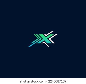 Elementos de plantilla de diseño de logotipo de letras X. Logo de la letra digital abstracta moderna. Ilustración vectorial.