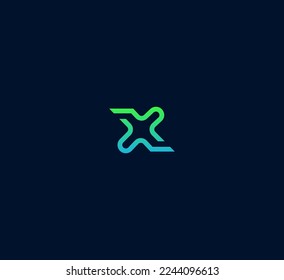 Elementos de plantilla de diseño de logotipo de letras X. Logo de la letra digital abstracta moderna. Ilustración vectorial.