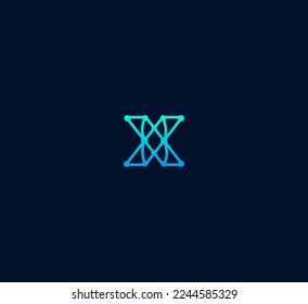 X letter logo design template elements. Modern abstract digital alphabet letter logo. Vector illustration. Technology X logo
