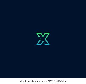X letter logo design template elements. Modern abstract digital alphabet letter logo. Vector illustration. Technology X logo