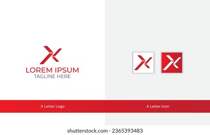 X letter logo design template with gradient color