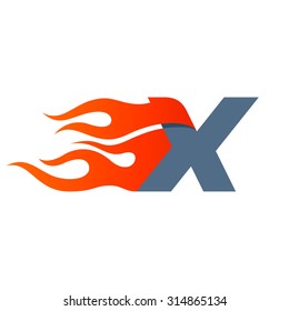 X letter logo design template. Fast fire speed vector unusual letter. Vector design template elements for your application or company.