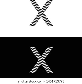 X Letter Logo Design Vector With Black and White