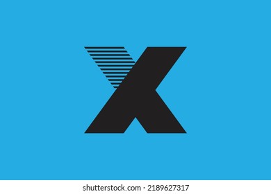 X letter logo design vector on blue background.  Usable for Business and Branding Logos.