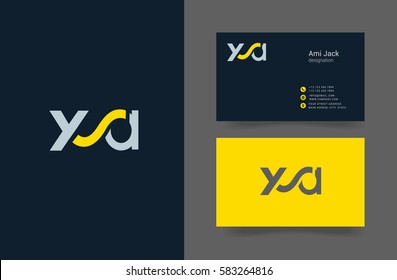 X & A Letter logo design vector element with Business card