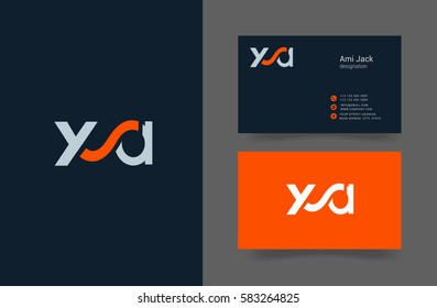 X & A Letter logo design vector element with Business card