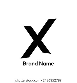 Diseño del logotipo de la letra X. fondo blanco.