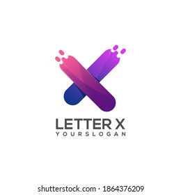 X Letter Logo Gradient Colorful Abstract Design Vector